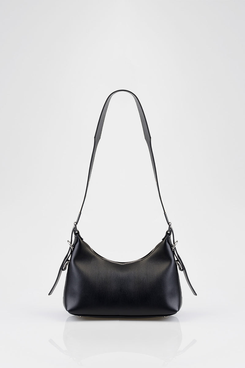 Dalia Handbag With Front Belt Detail - Black