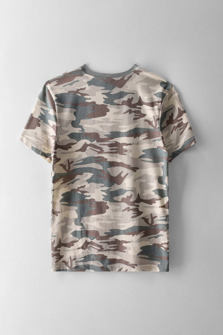 Boys Washed Printed Tee - Camo