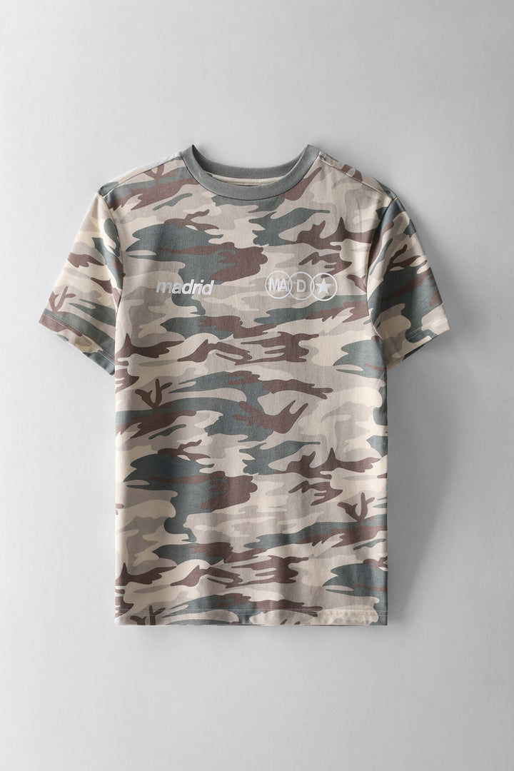 Boys Washed Printed Tee - Camo