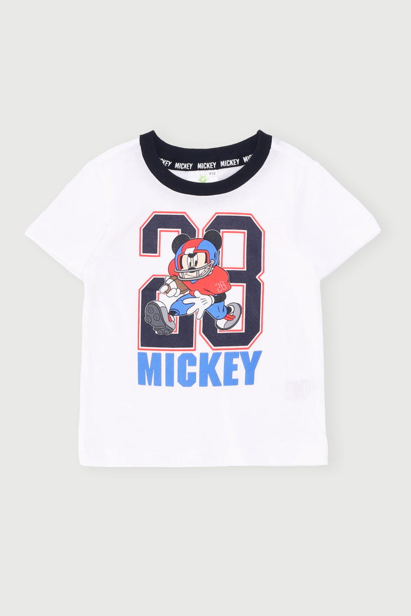 Baby Boys Mickey Mouse Single Jersey Tee - White