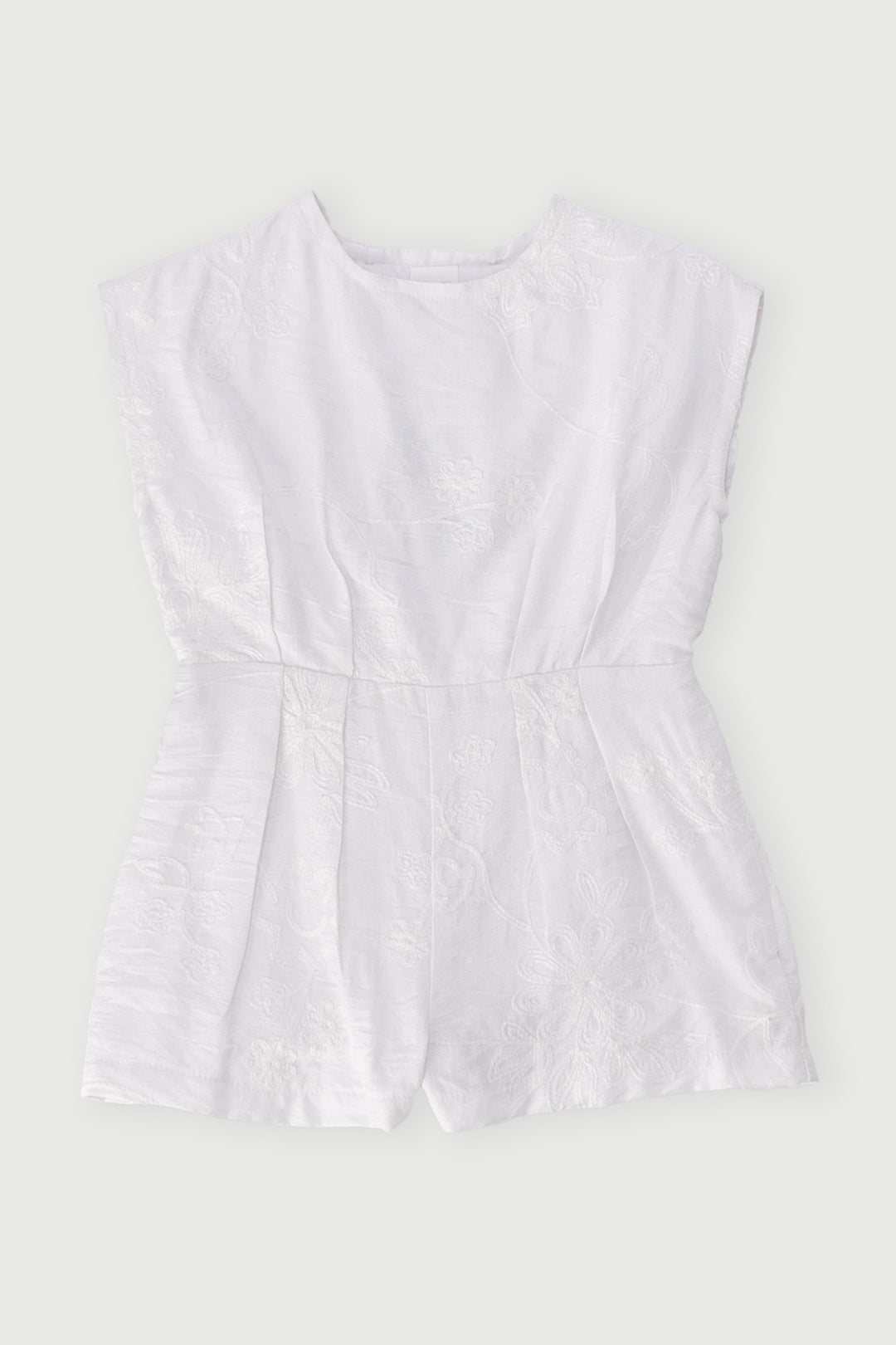 Pre-Girls Embroidered Jumpsuit - White