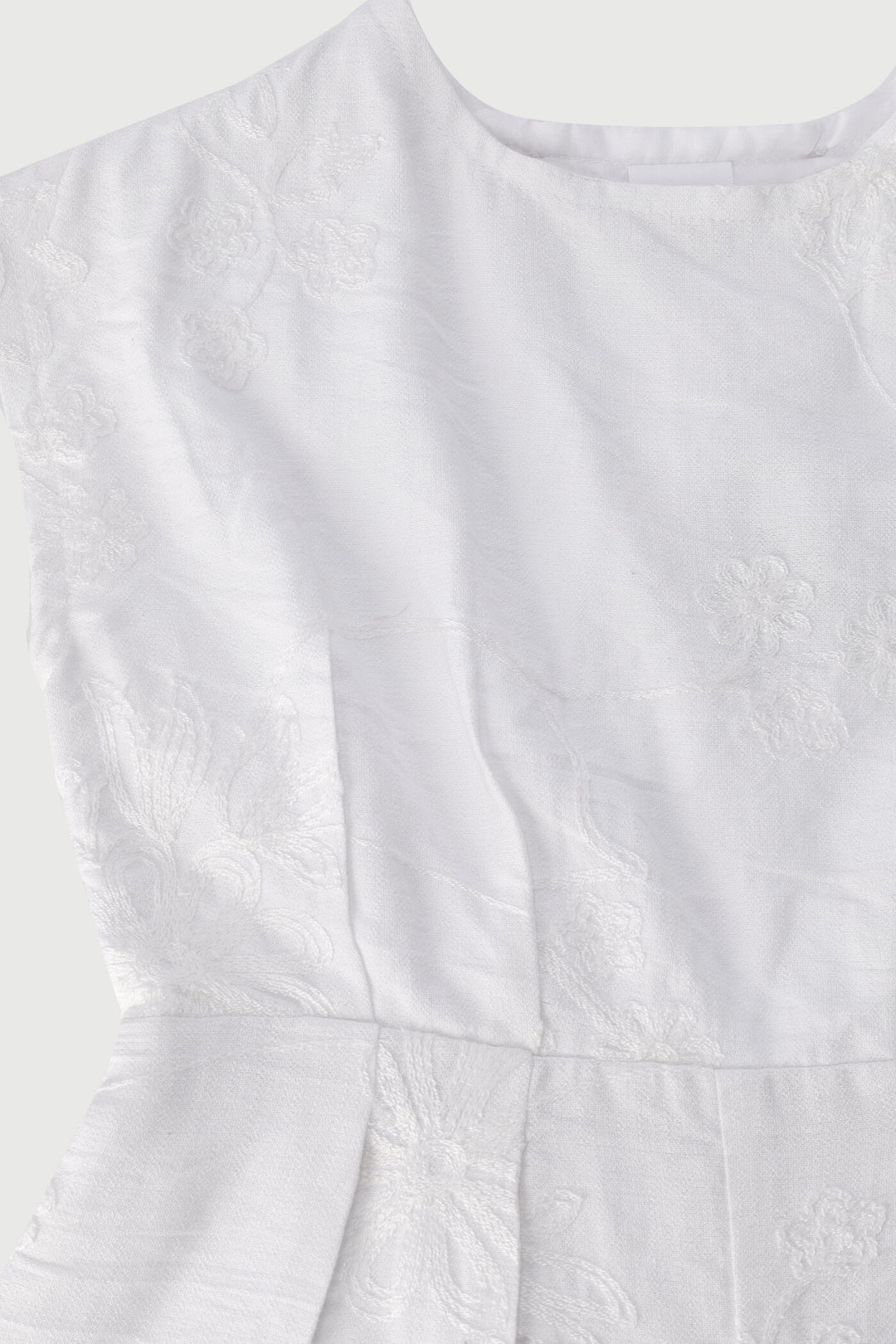 Pre-Girls Embroidered Jumpsuit - White