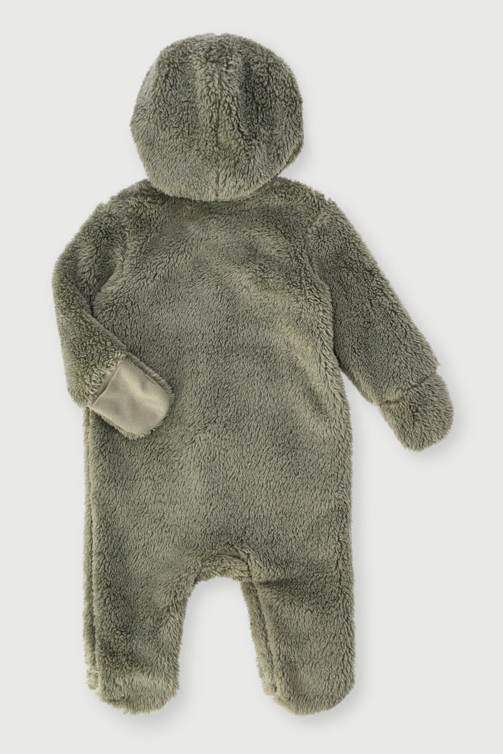 Baby Boys Shaggy Hooded Sleepsuit - Sage