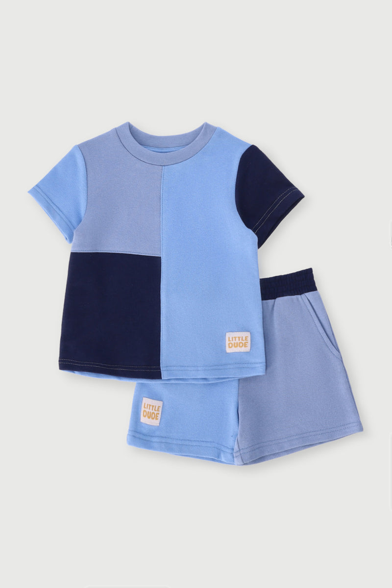Baby Boys Colourblock Fleece Set - Navy