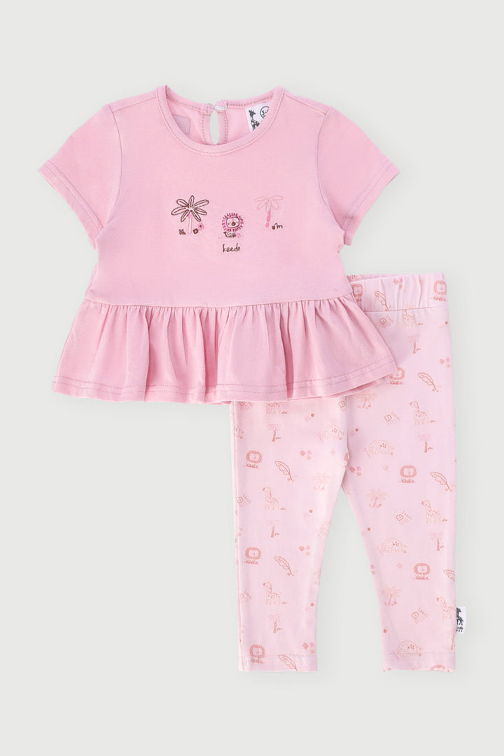 Keedo Baby Girls Tee & Legging Set - Pink