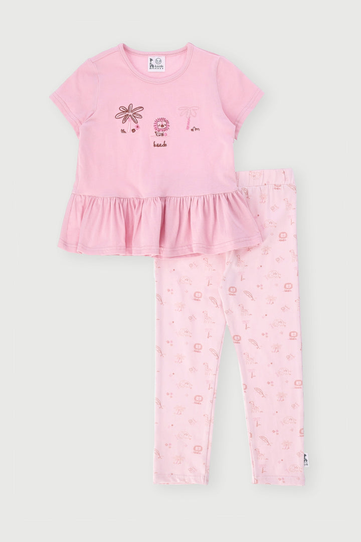Keedo Girls Tee & Legging Set - Pink