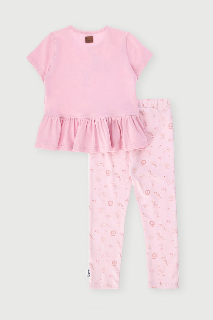 Keedo Girls Tee & Legging Set - Pink