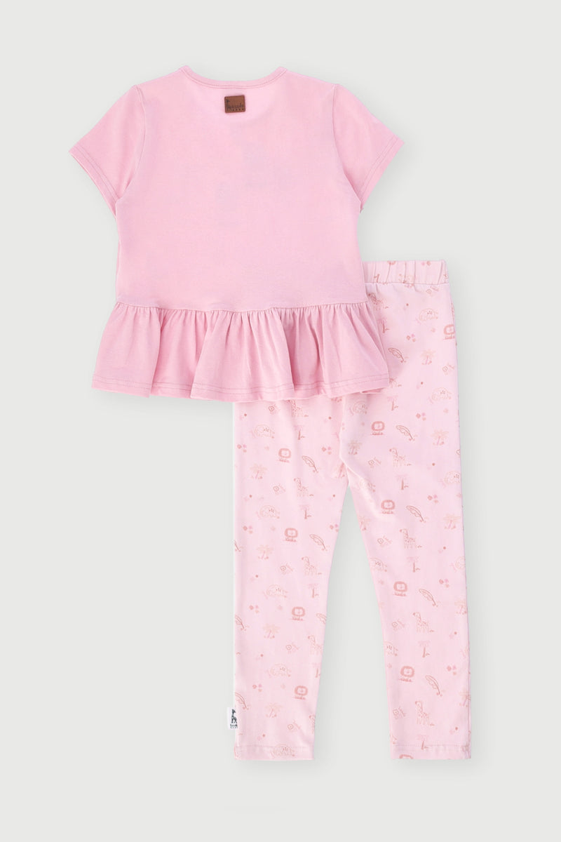 Keedo Girls Tee & Legging Set - Pink