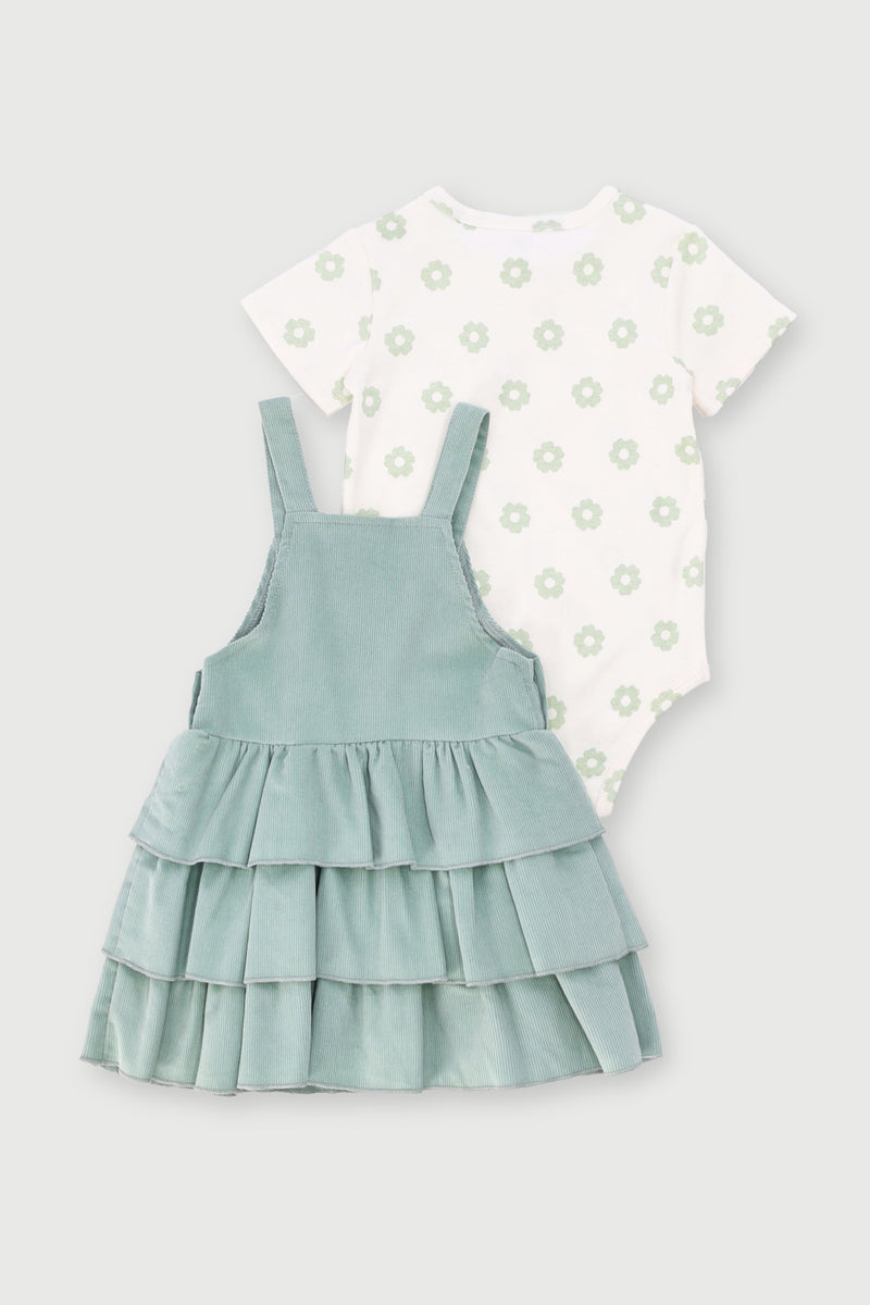 Baby Girls Pinni Corduroy Dress - Sage