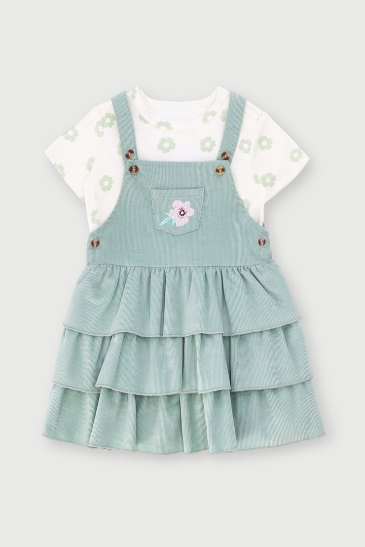 Baby Girls Pinni Corduroy Dress - Sage
