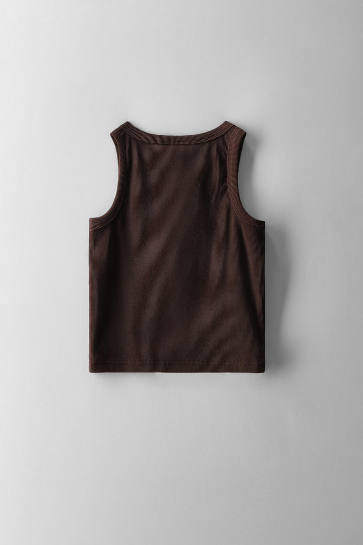 Girls Teddy Embroidered Vest - Chocolate