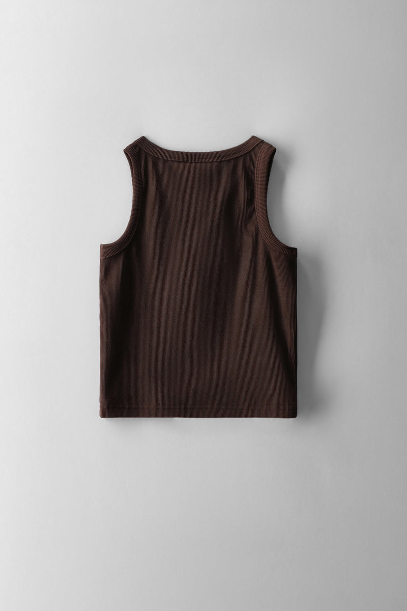 Girls Teddy Embroidered Vest - Chocolate