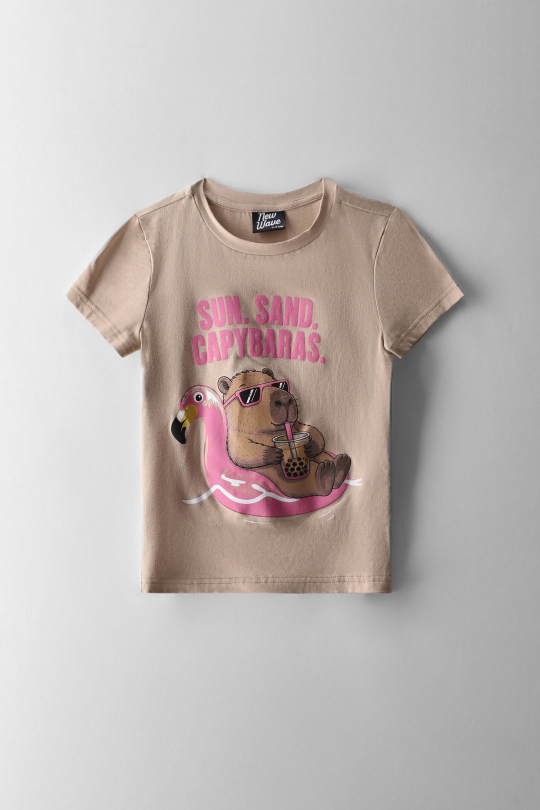 Girls Cappy Fitted Tee - Stone