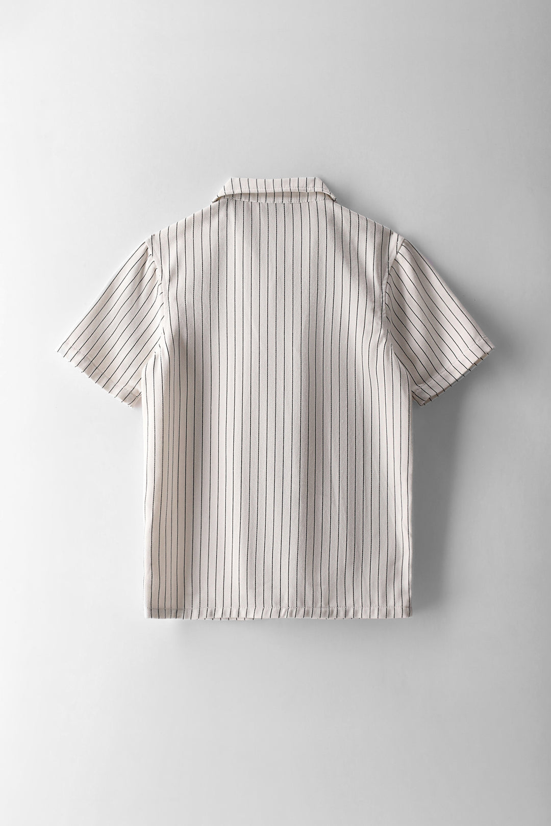 Boys Pinstripe Denim Shirt - Ecru