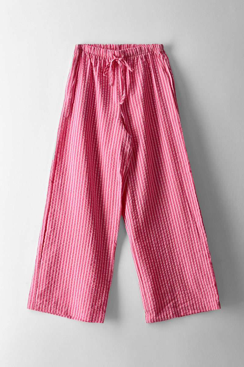 Girls Pull On Stripe Pants - Pink