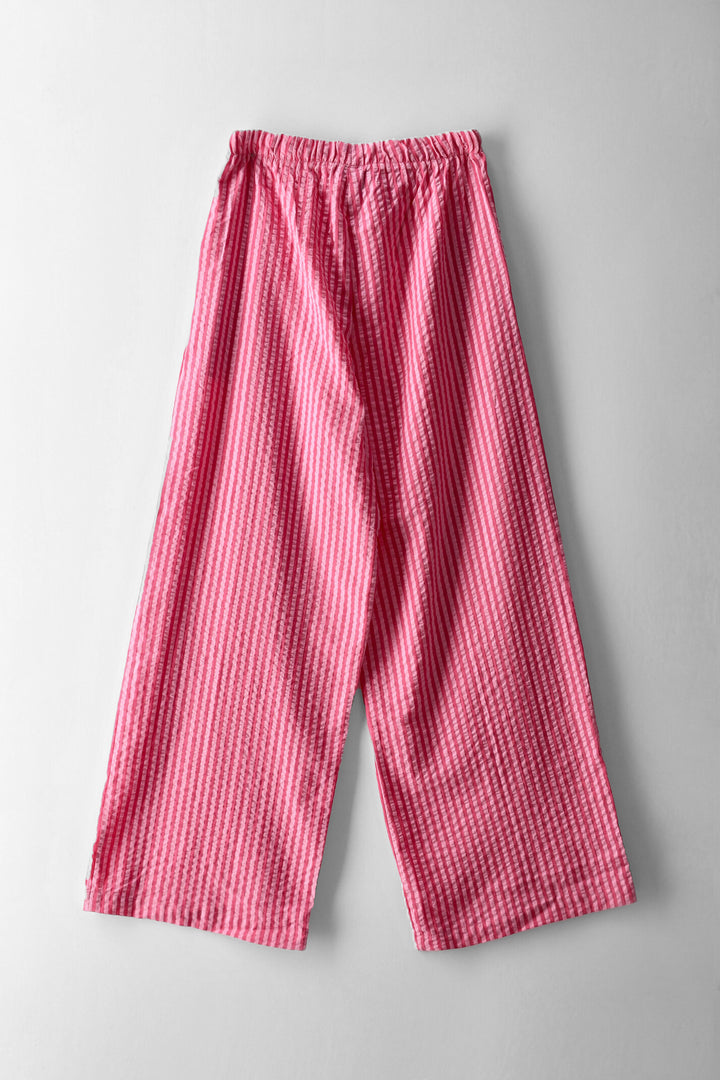 Girls Pull On Stripe Pants - Pink