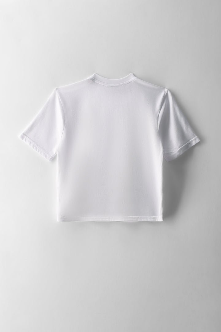 Girls Sass Boxy Tee - White