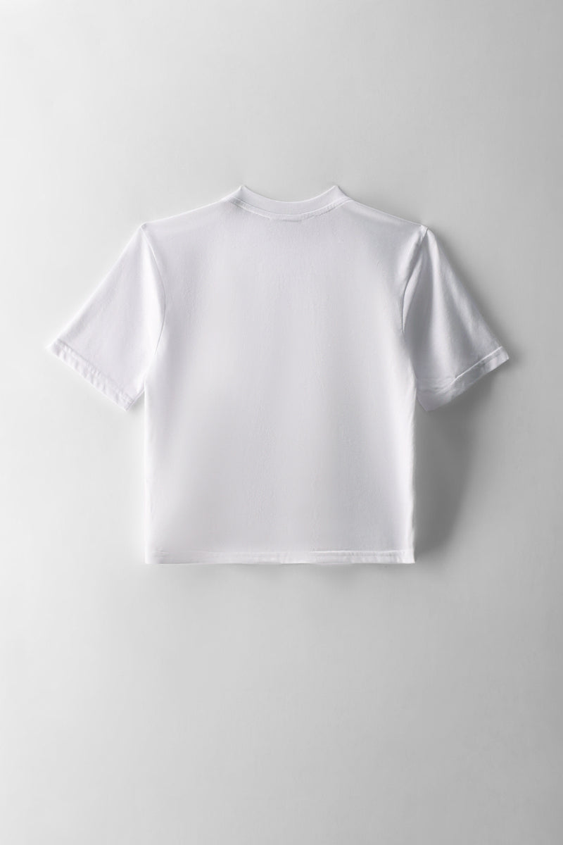 Girls Sass Boxy Tee - White
