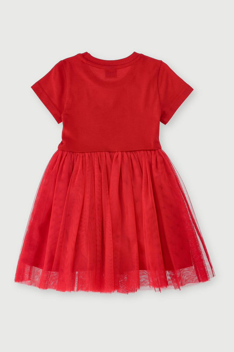 Pre-Girls Minnie Party Dress - Red
