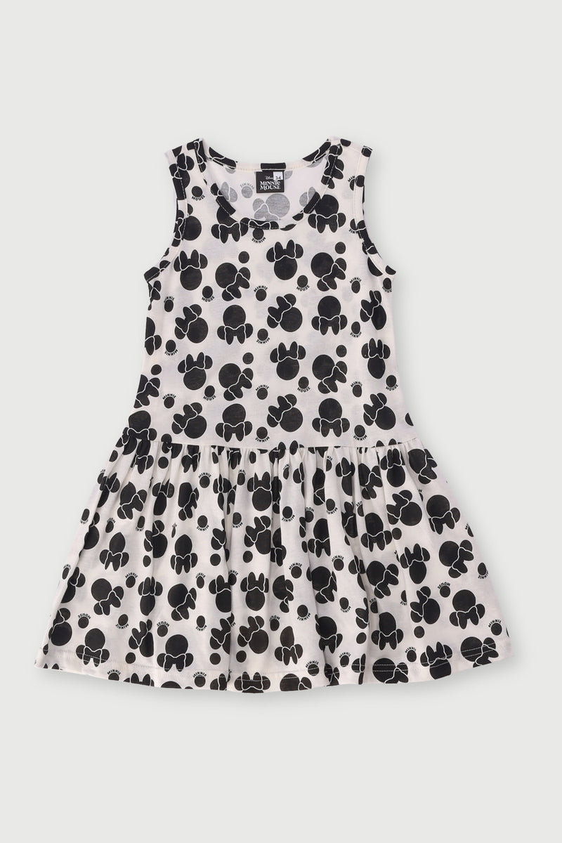 Pre-Girls Print Dress - Cream