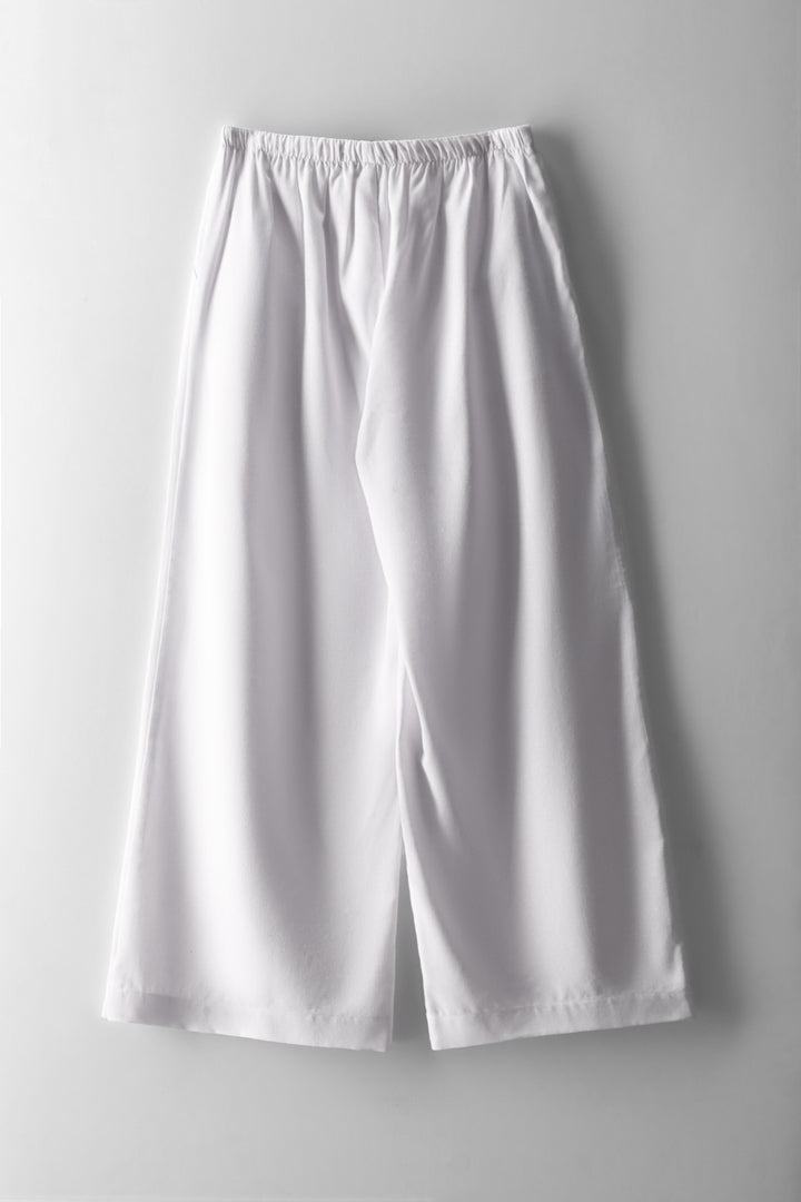 Girls White Linen Pants - White