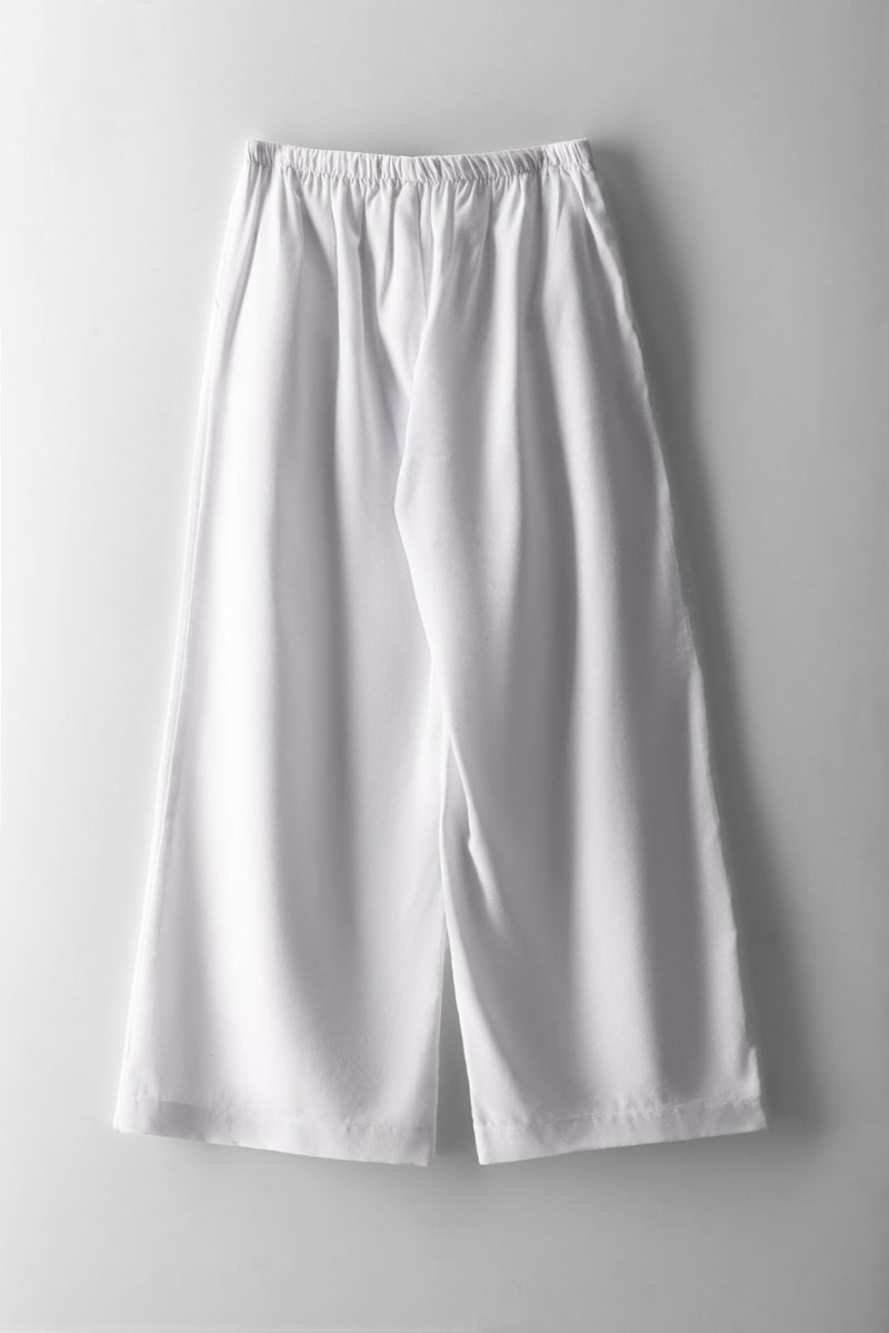 Girls White Linen Pants - White