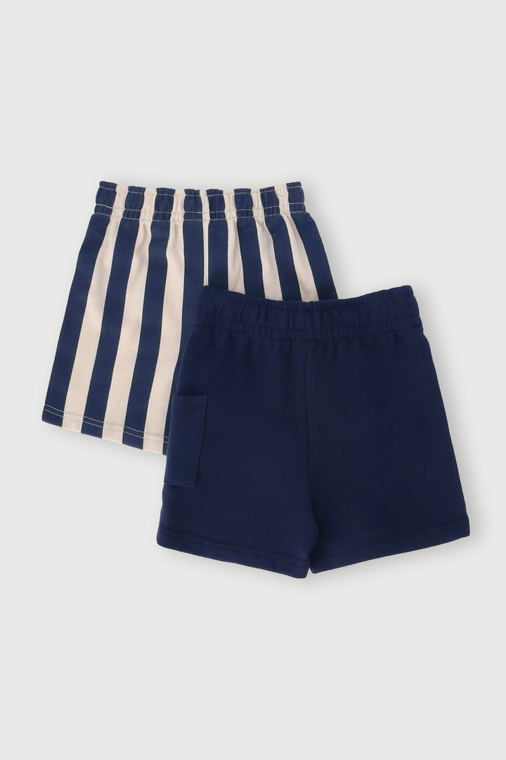 Baby Boys 2 Pack 3D Tiger Printed Shorts - Cream/Green
