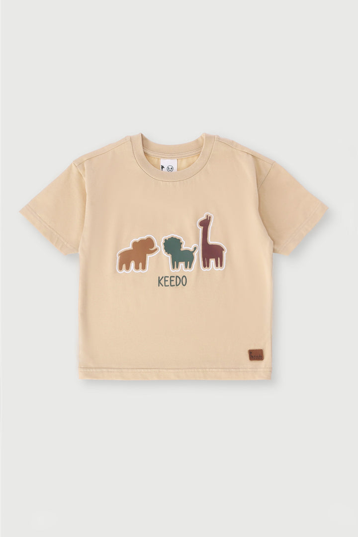 Keedo Boys Giraffe Tee - Stone