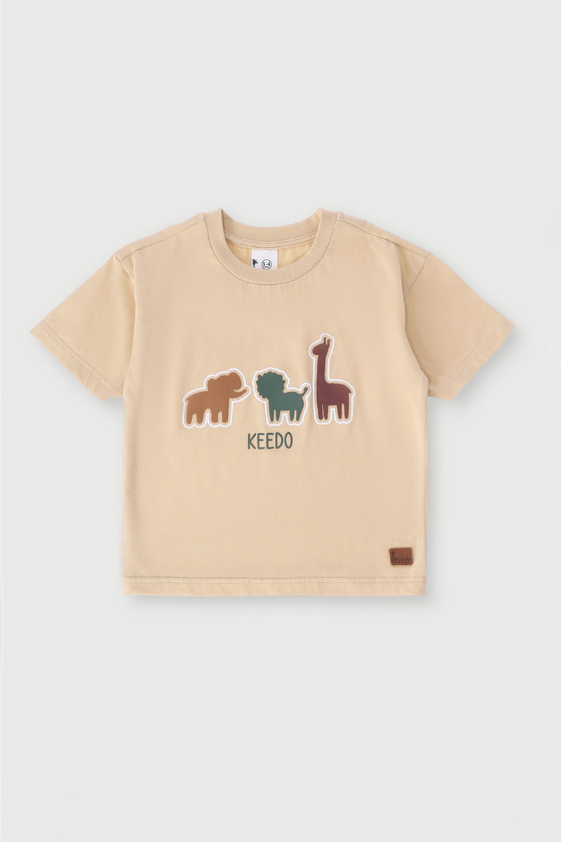 Keedo Boys Giraffe Tee - Stone