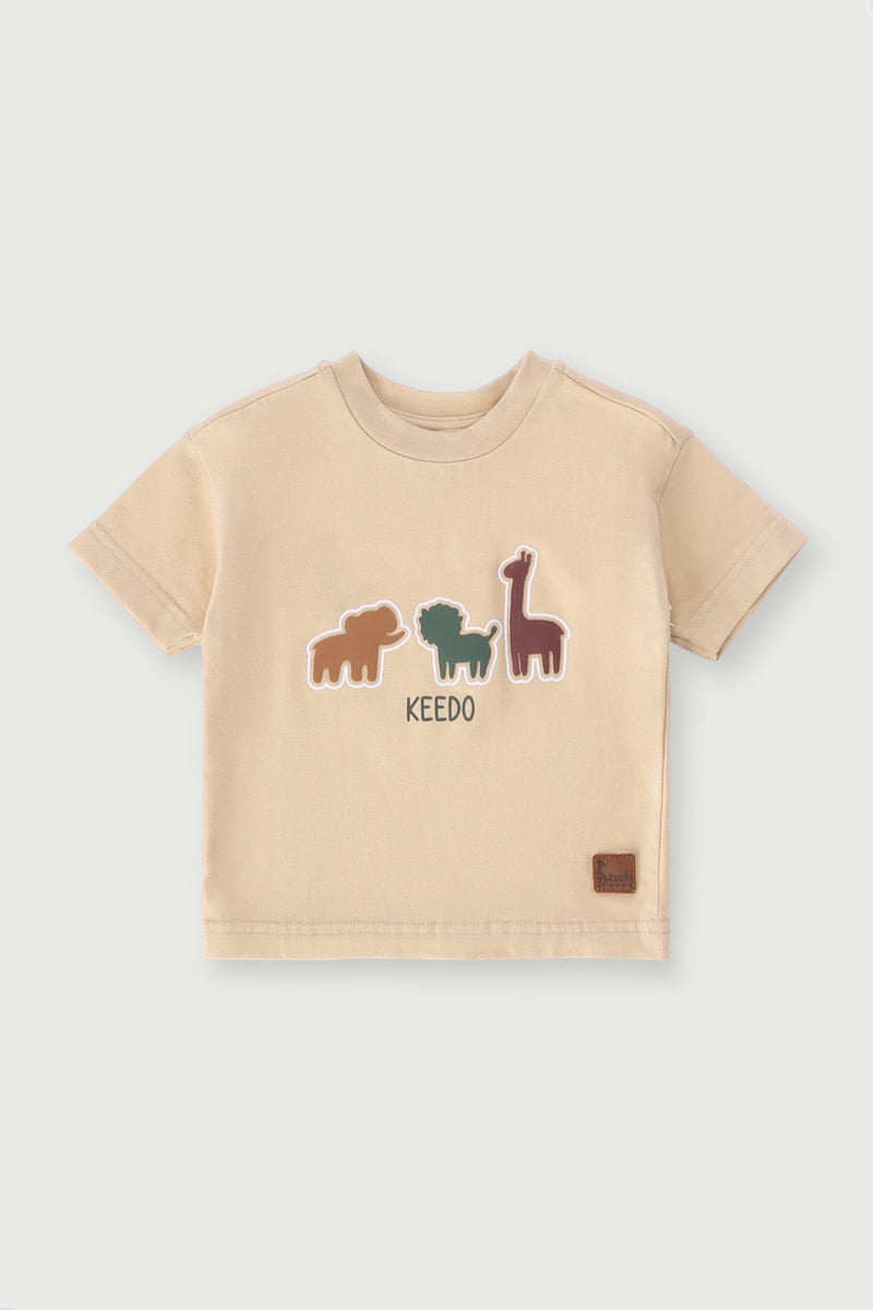 Keedo Baby Boys Giraffe Tee - Stone