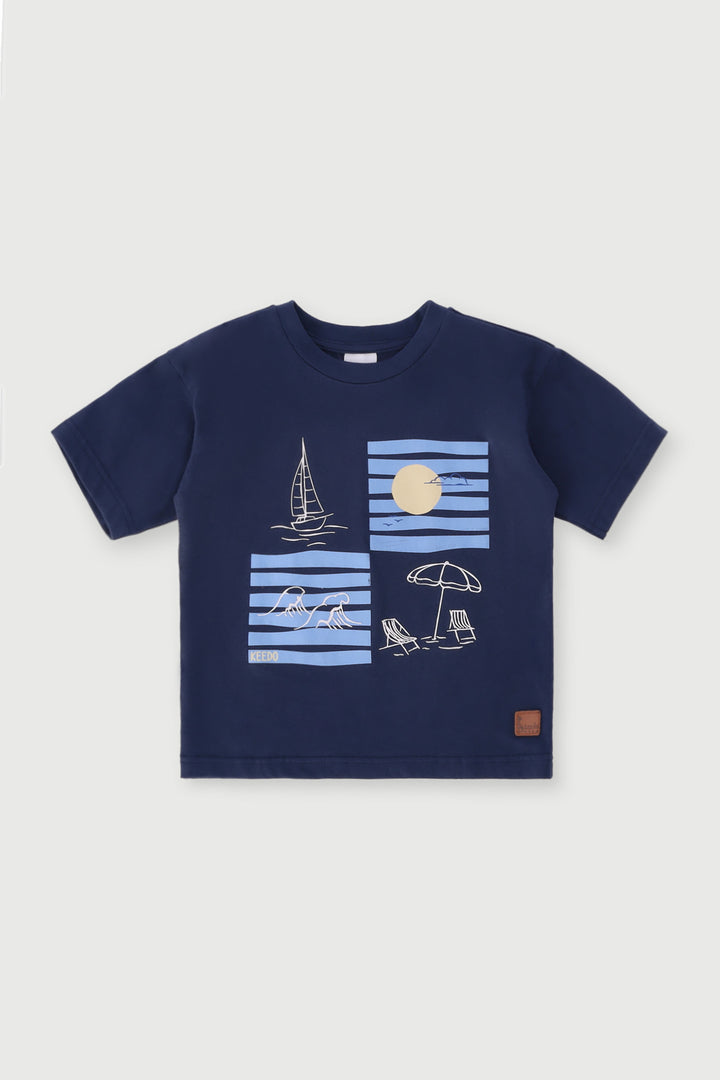 Keedo Boys Sailor Tee - Navy