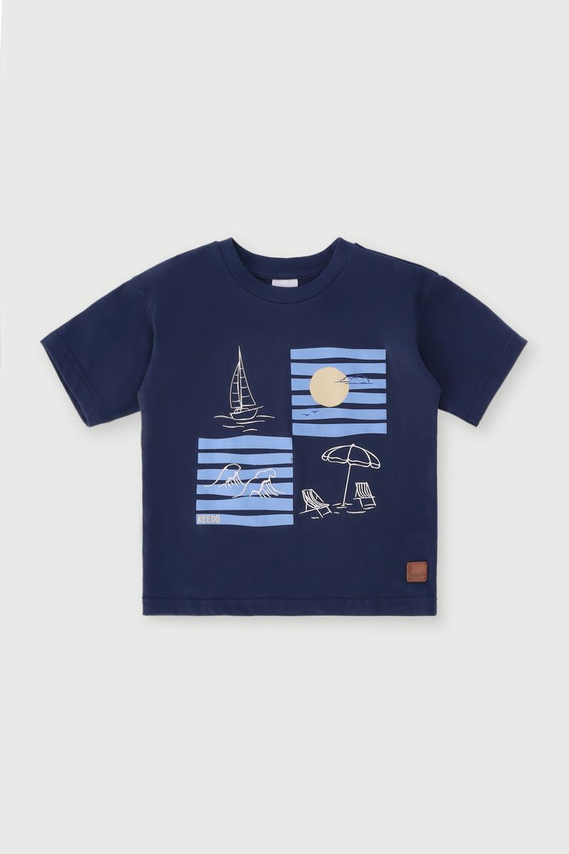 Keedo Boys Sailor Tee - Navy