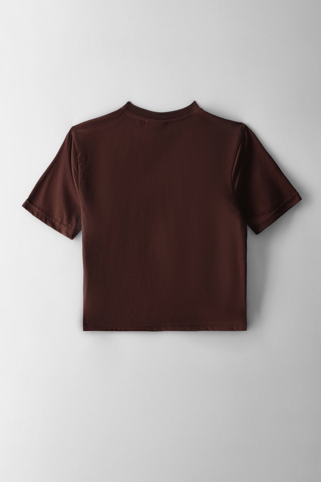 Girls Plain Boxy Tee - Brown