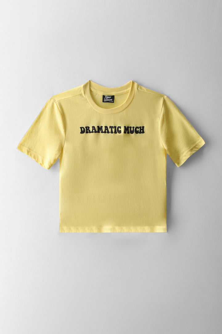 Girls Dramatic Much Boxy Tee - Yellow