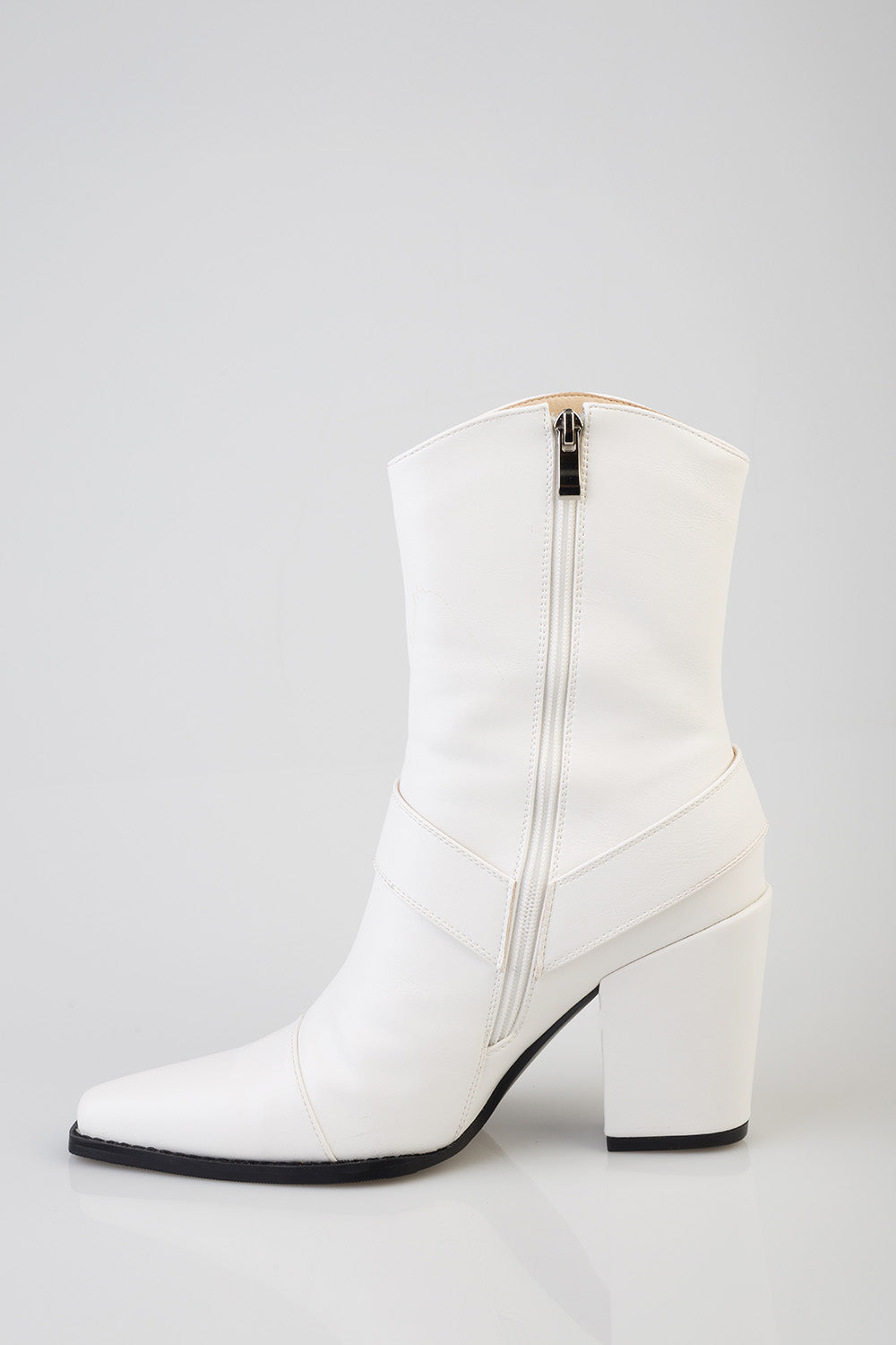 Western Flame Detail Western Boot - White