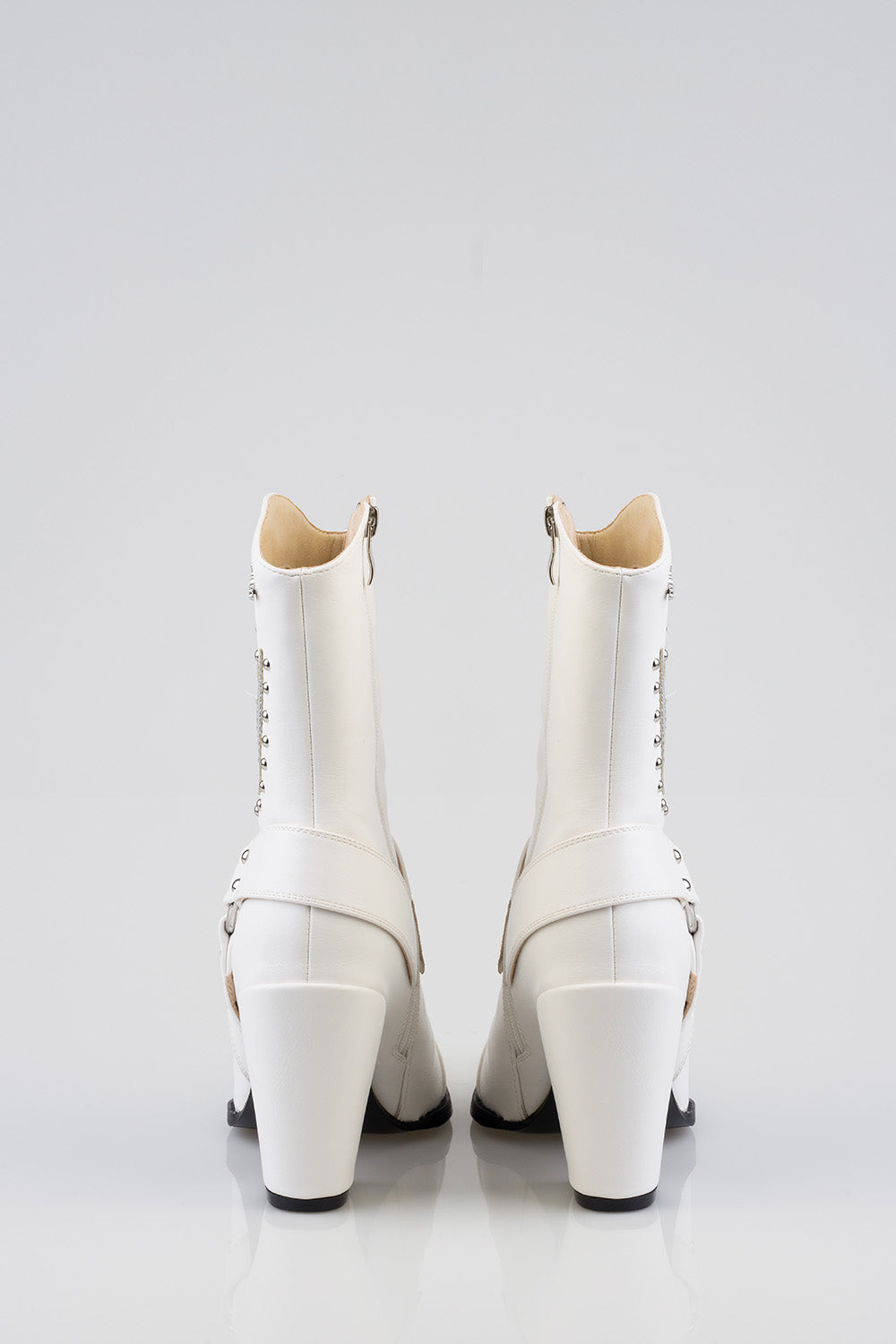 Western Flame Detail Western Boot - White