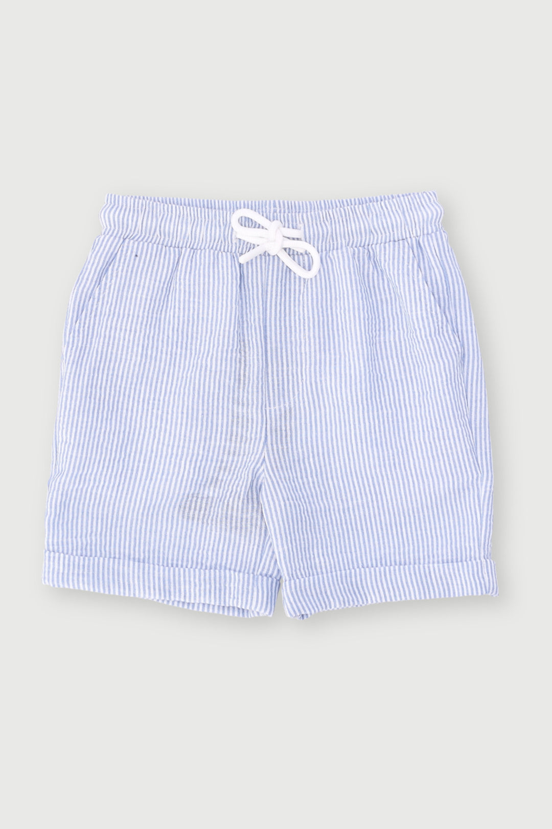 Pre-Boys Linen Like Stripe Short - Navy