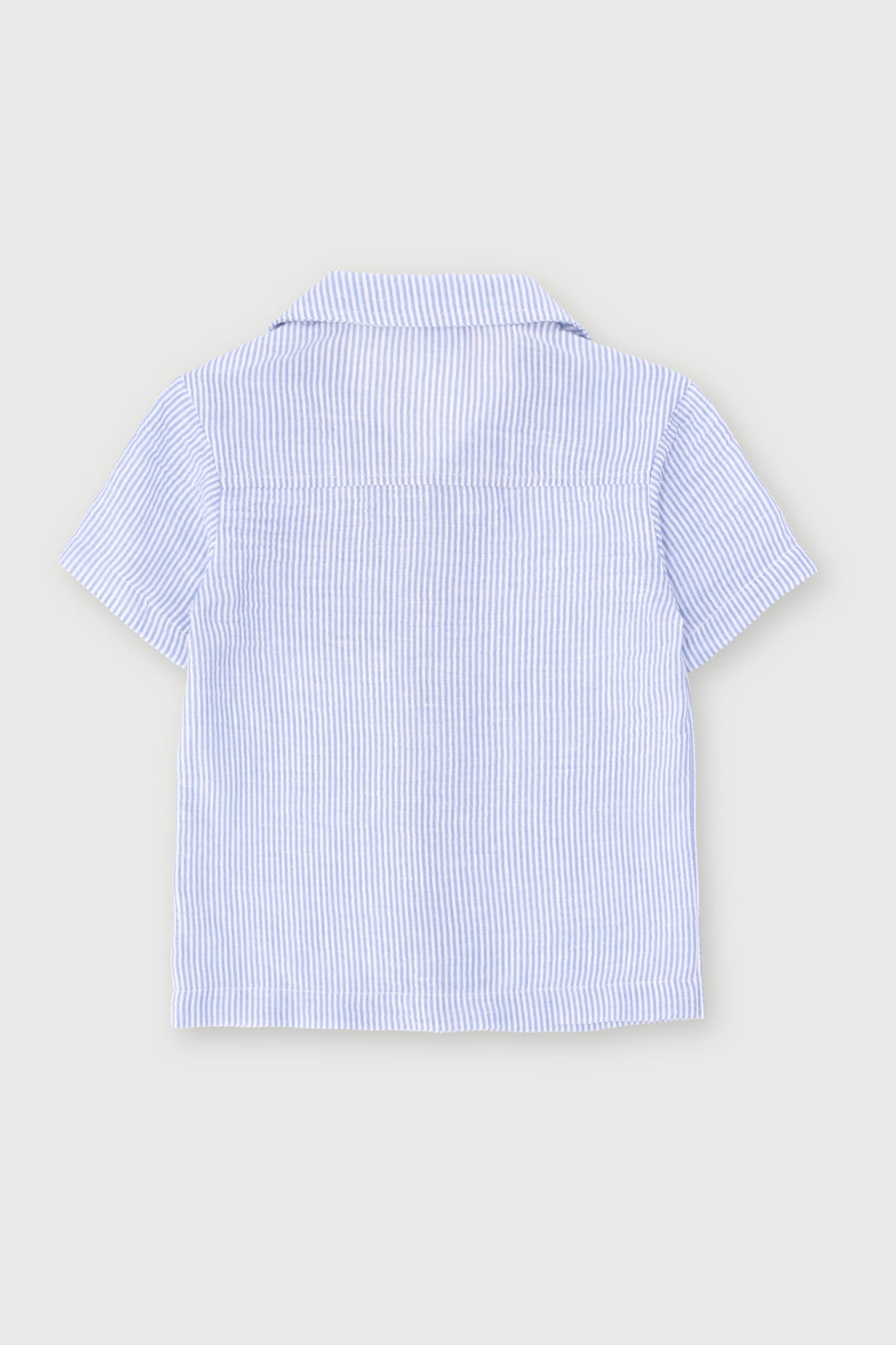 Pre-Boys Linen Like Striped Shirt - Navy