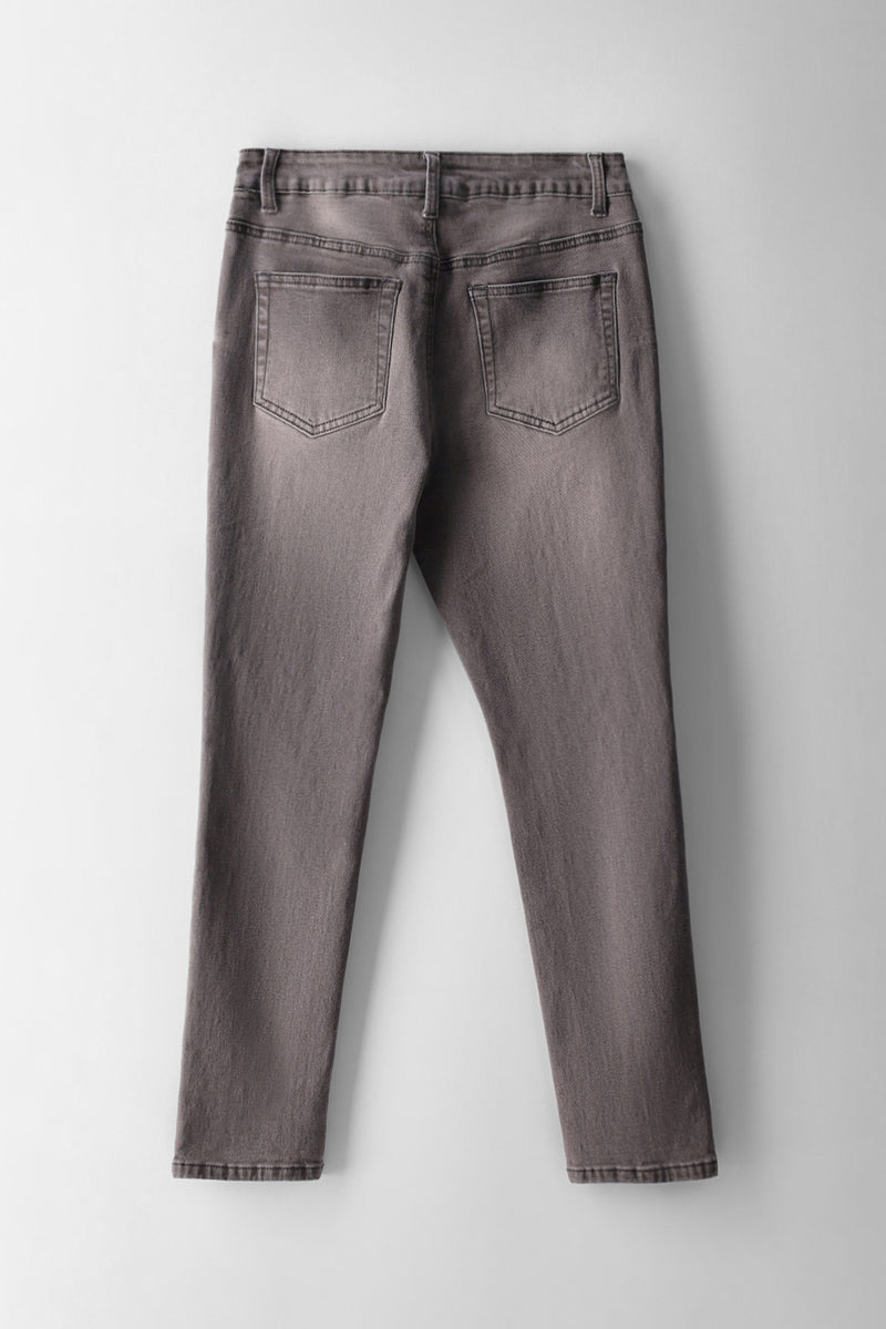 Boys Washed Abraised Slim Jean - Grey