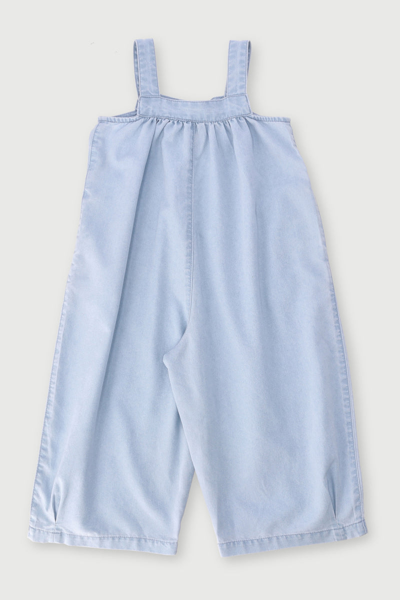 Pre-Girls Denim Pull On Dungaree - Light Blue