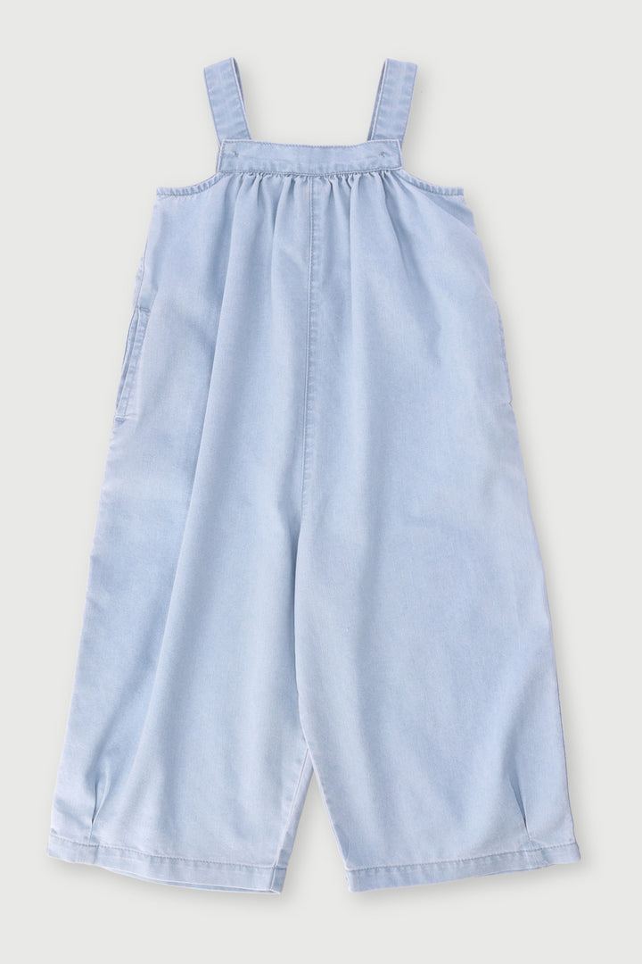 Pre-Girls Denim Pull On Dungaree - Light Blue
