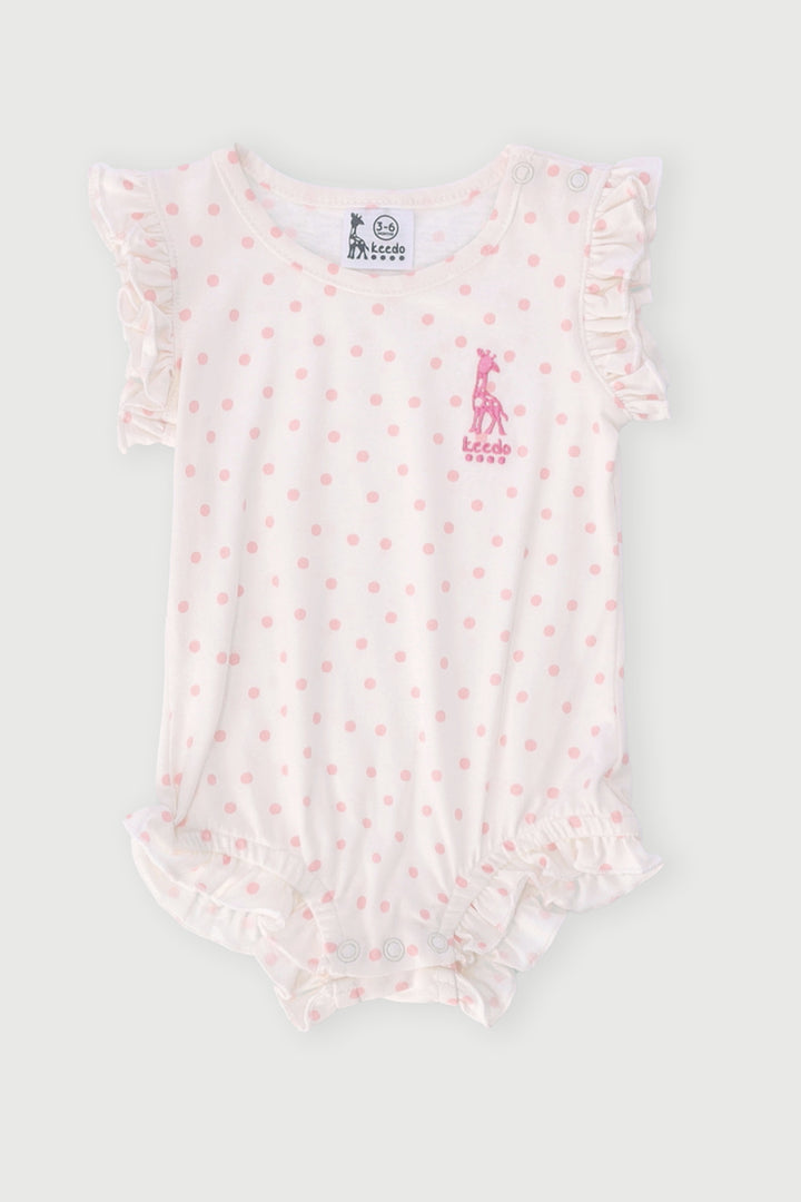 Keedo Baby Girls Polka Dot Romper - Cream