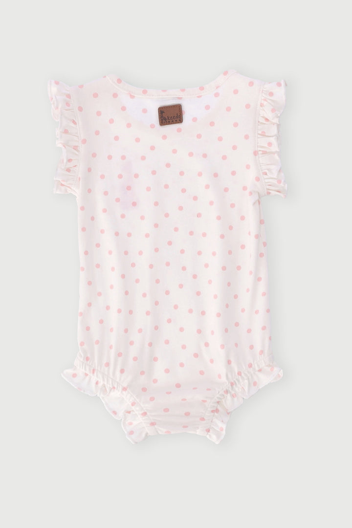 Keedo Baby Girls Polka Dot Romper - Cream