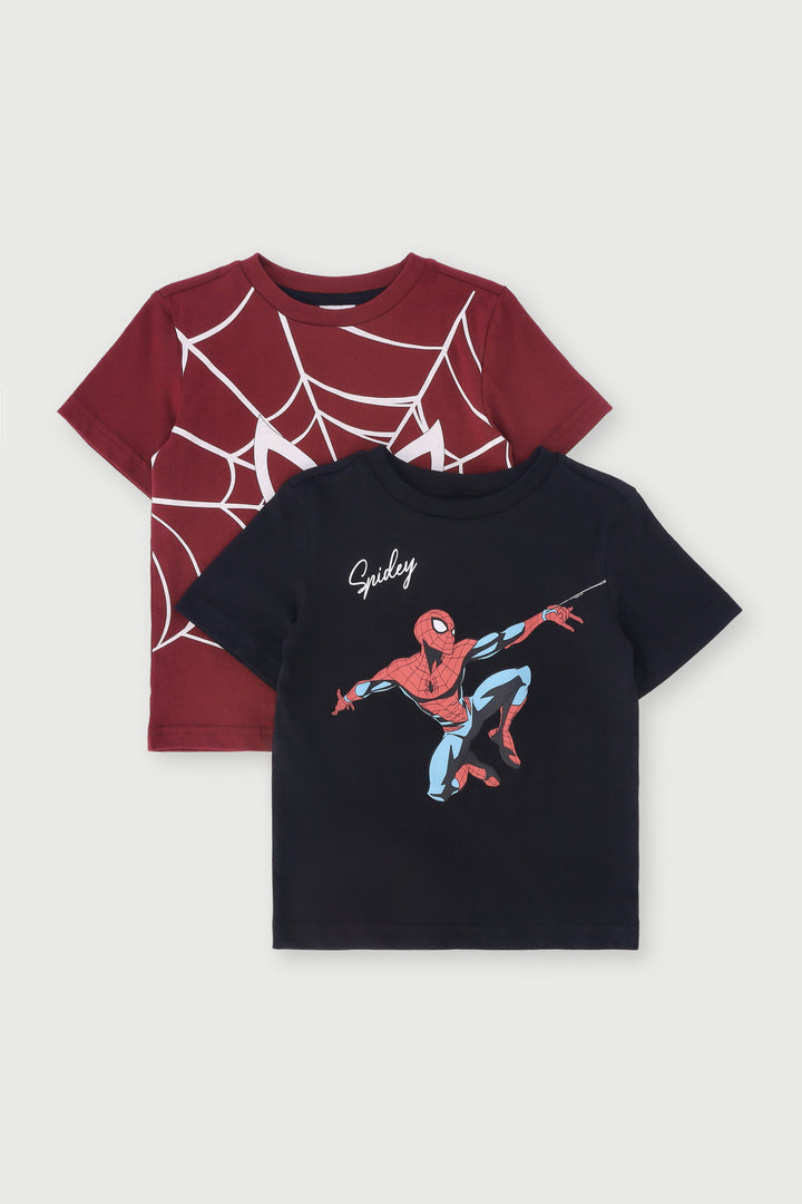 Pre-Boys 2 Pack Spiderman Tee - Black/Red
