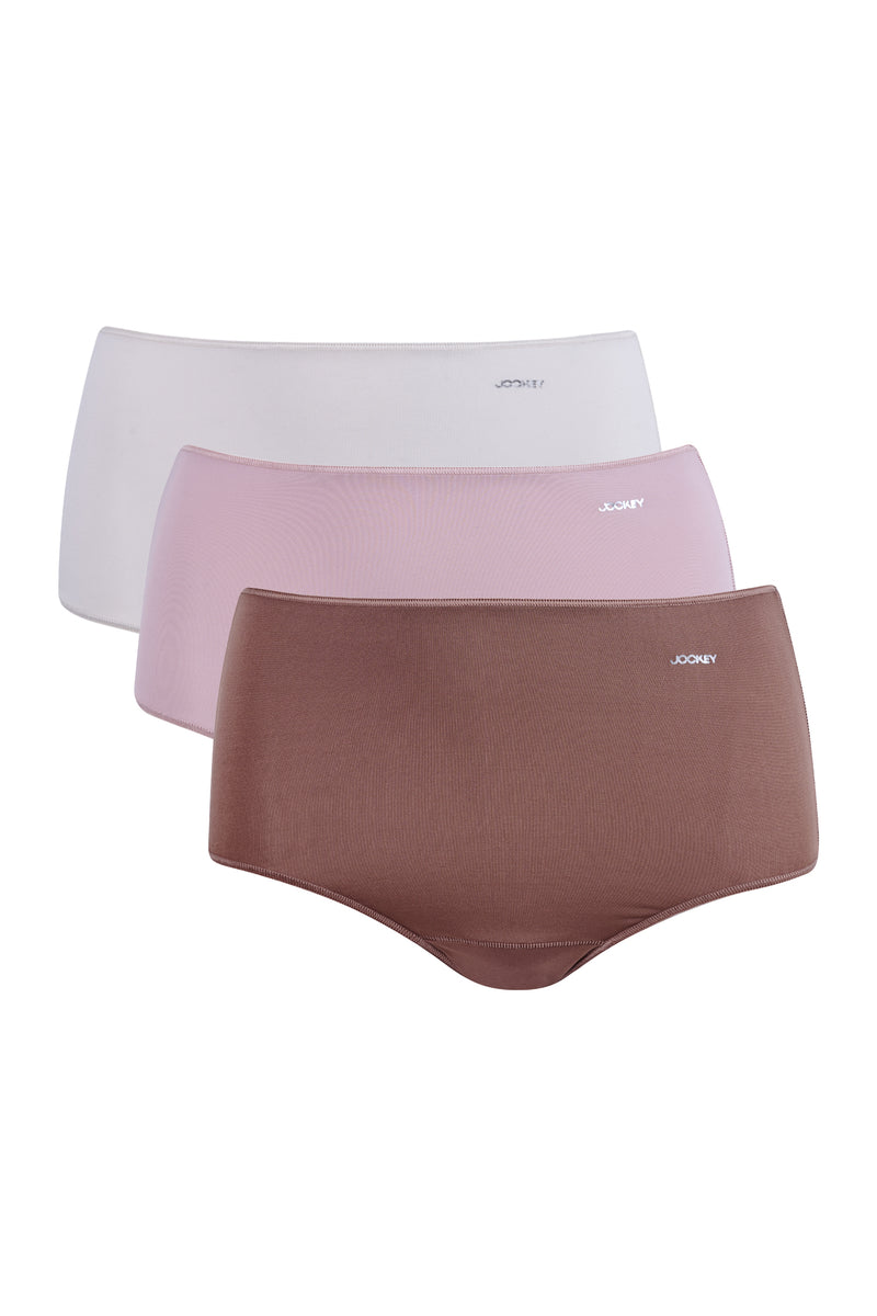 3 Pack Brief Panties - Pink/Natural