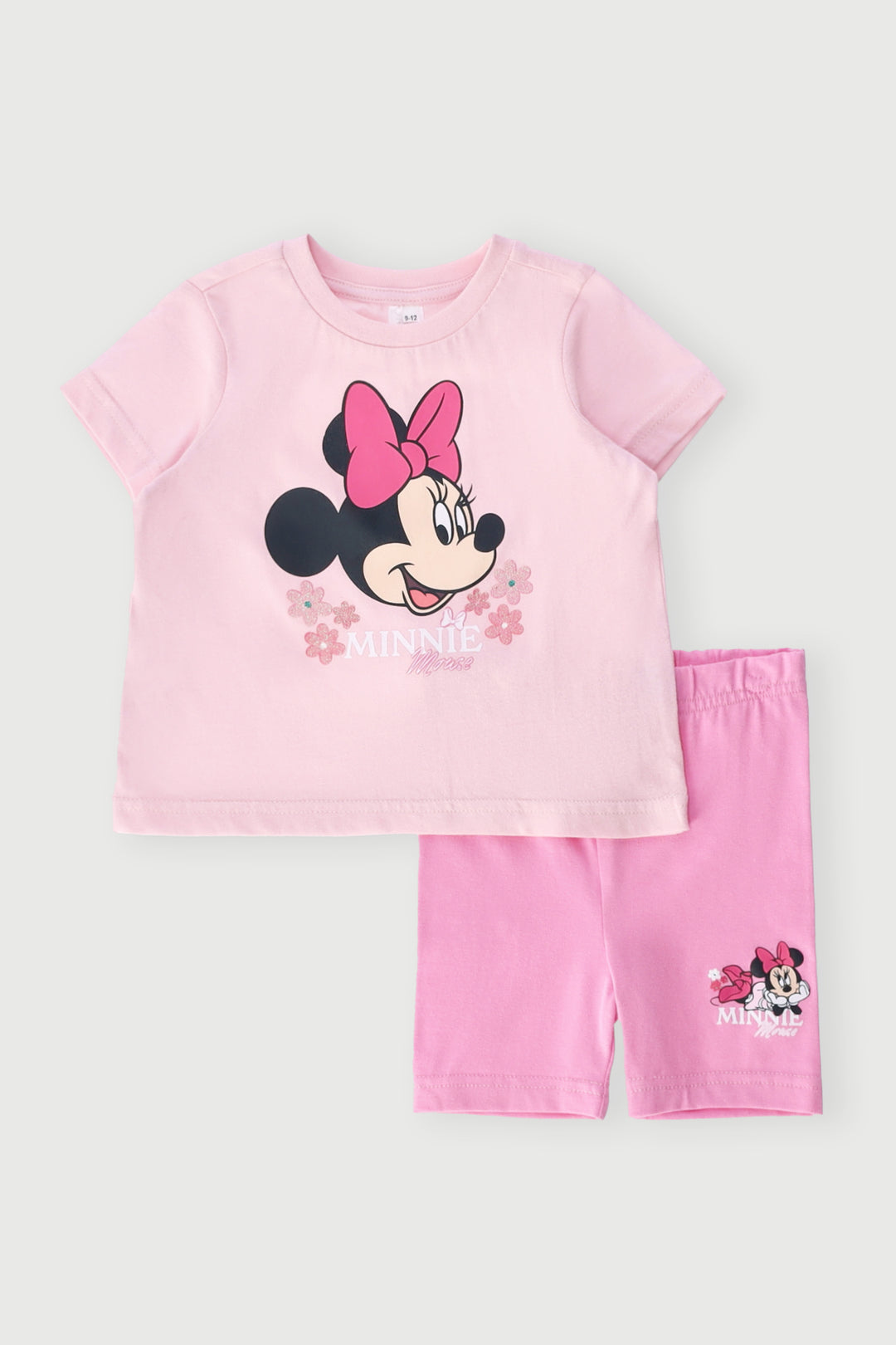 Baby Girls Minnie Oversized Tee & Cycle Short Set - Pink