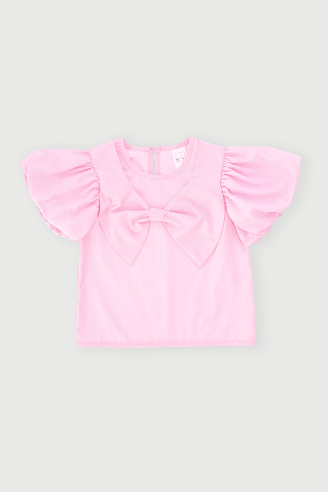 Pre-Girls Bow Woven Top - Pink