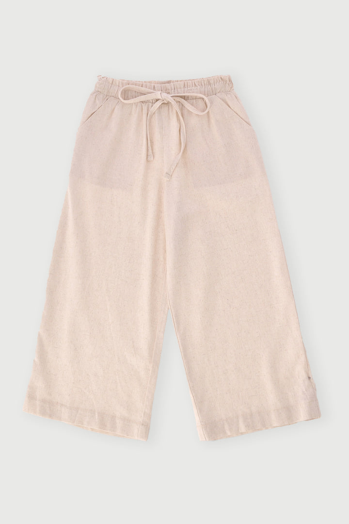 Pre-Girls Linen Pull On Jogger - Stone