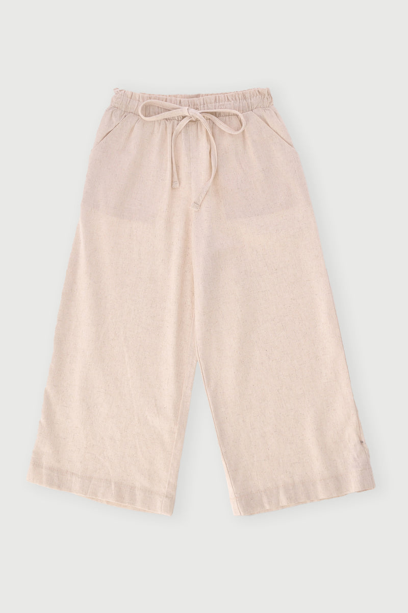 Pre-Girls Linen Pull On Jogger - Stone
