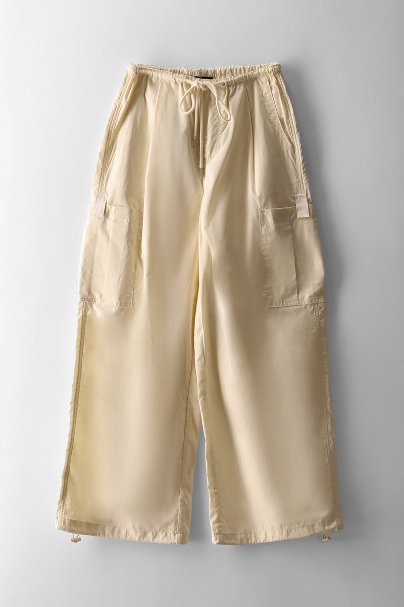 Girls Parachute Fashion Cargo Pants - Ecru